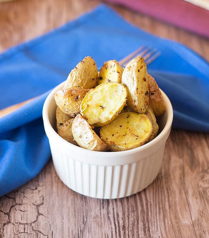 Oven Roasted Potatoes with Thyme are delicious and easy to make. Plus, there is no mess! 