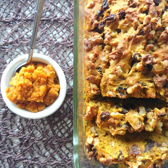 raisin pumpkin nut bread is perfect for fall afternoons with a cup of coffee. 