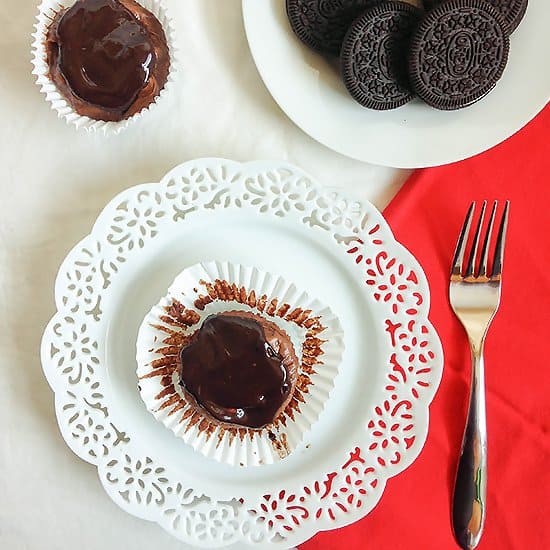 These Mini Oreo Chocolate Cheesecakes are so rich and creamy!