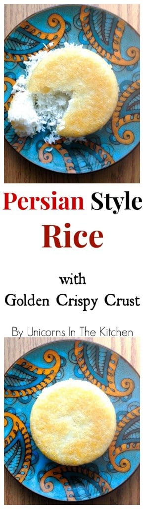 Persian Style Rice with Crispy Golden Crust is the base for many Persian Dishes!