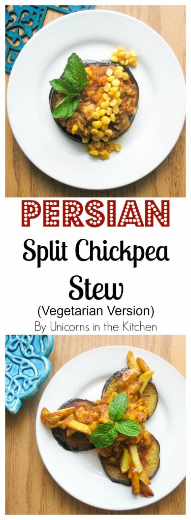 Persian Split chickpea stew is a great dish to be served with Persian style rice