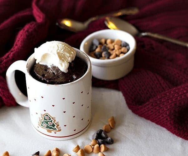 Double Chocolate Mug cake is wonderful for a chilly evening!