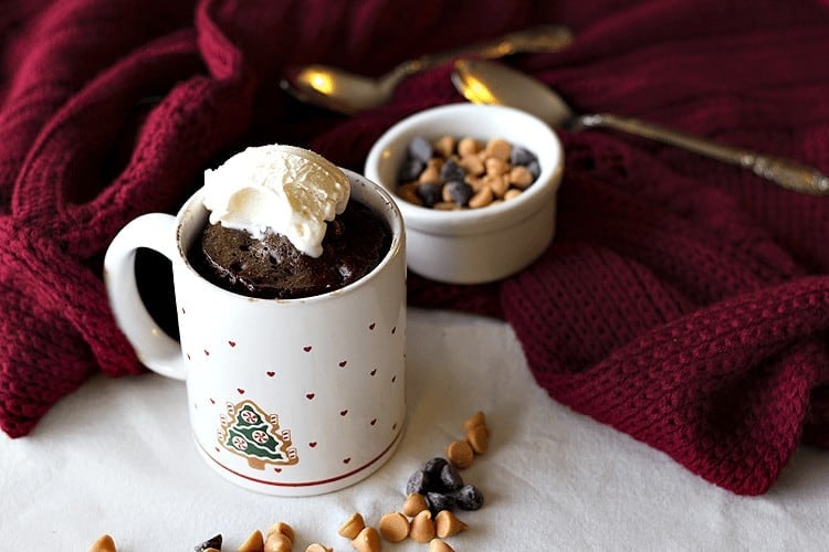 Double Chocolate Mug cake is wonderful for a chilly evening!