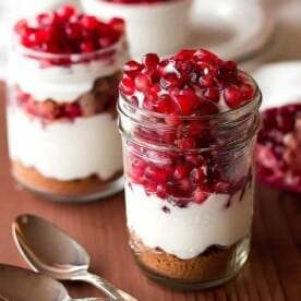 Pomegranate Parfait is a beautiful and tasty dessert that requires only 4 ingredients and comes together is no time!
