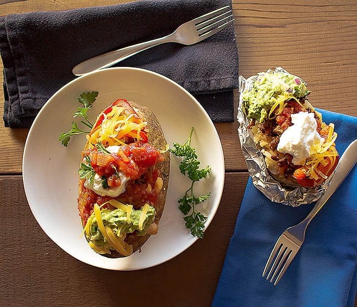 Taco Kumpir is a a combination of two delicious foods! Creaminess of potatoes and deliciousness of tacos with tasty chunky Pace Salasa! #KickUpTheFlavor #ad