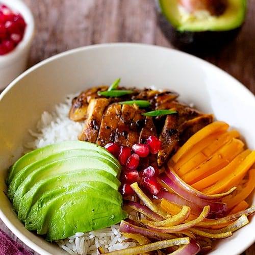 Chicken and Veggie Rice Bowl • Unicorns in the Kitchen