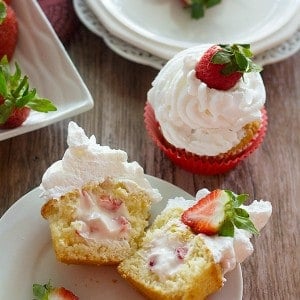 Strawberry Cheesecake Cupcakes are a match made in heaven! Enjoy them the most by adding some strawberries! They are fluffy, fresh and irresistibly delicious!