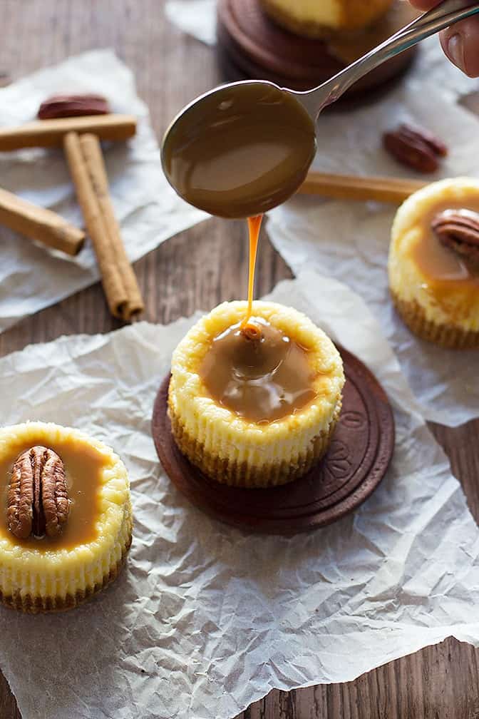 making caramel pecan cheesecake because they are cute, easy to eat and very easy to make.