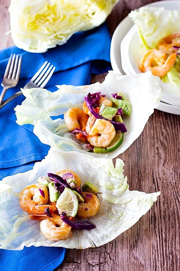 This shrimp lettuce wraps recipe is very simple and makes perfect spicy lettuce wraps. 