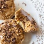 These Date Walnut Cheesecake Bites are great for snacking. The crust is mixed into the filling and the addition of walnuts and almond butter gives a nice nutty flavor to these bites!