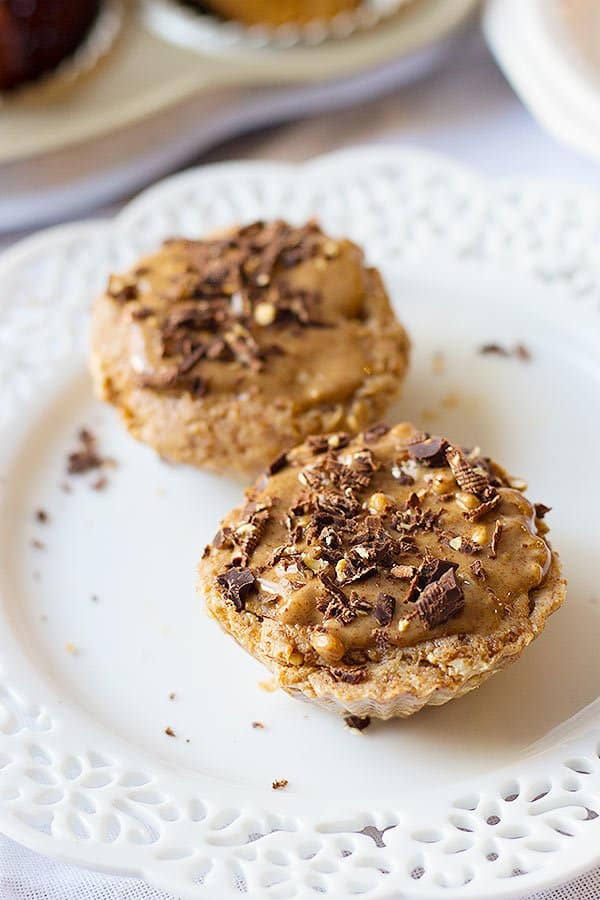 These Date Walnut Cheesecake Bites are great for snacking. The crust is mixed into the filling and the addition of walnuts and almond butter gives a nice nutty flavor to these bites! 