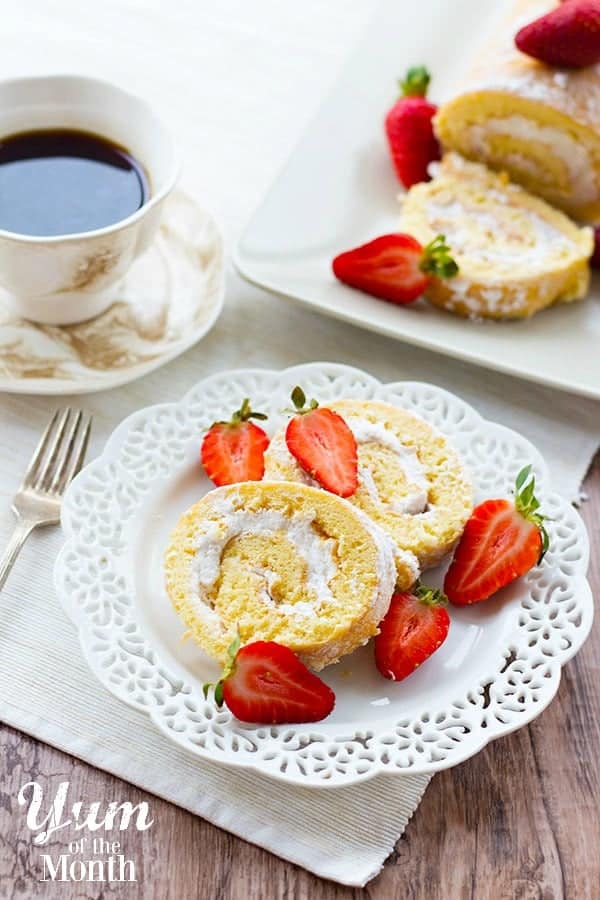 This strawberry cream swiss roll is the ultimate summer treat! It's airy, delicious, and full of whipped cream. Making a swiss roll at home is way easier than what you may think!