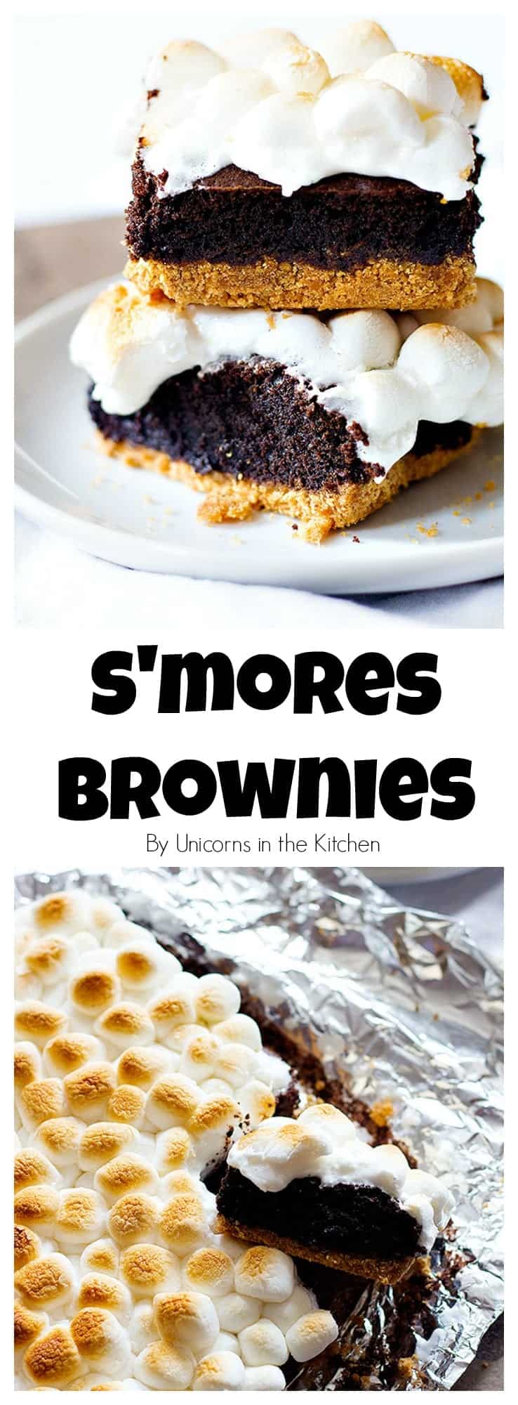 Two favorite desserts in one! Ooey Gooey S'mores Brownies are going to be your new favorite. Delicious graham cracker crust topped with brownie batter and finished with ooey gooey marshmallows. What's not to like? 