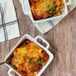 This cheesy lazy one pot lasagna is the answer to "What should I make tonight?". It's made with ingredients that are already at hand plus a shortcut!