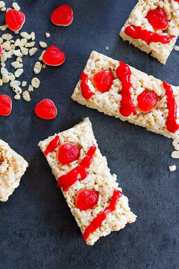 Turn a loved old classic into something exciting! These Gooey Rice Krispie Treats are soft and delicious - and the gummies on top give them an extra layer of flavor and texture. 
