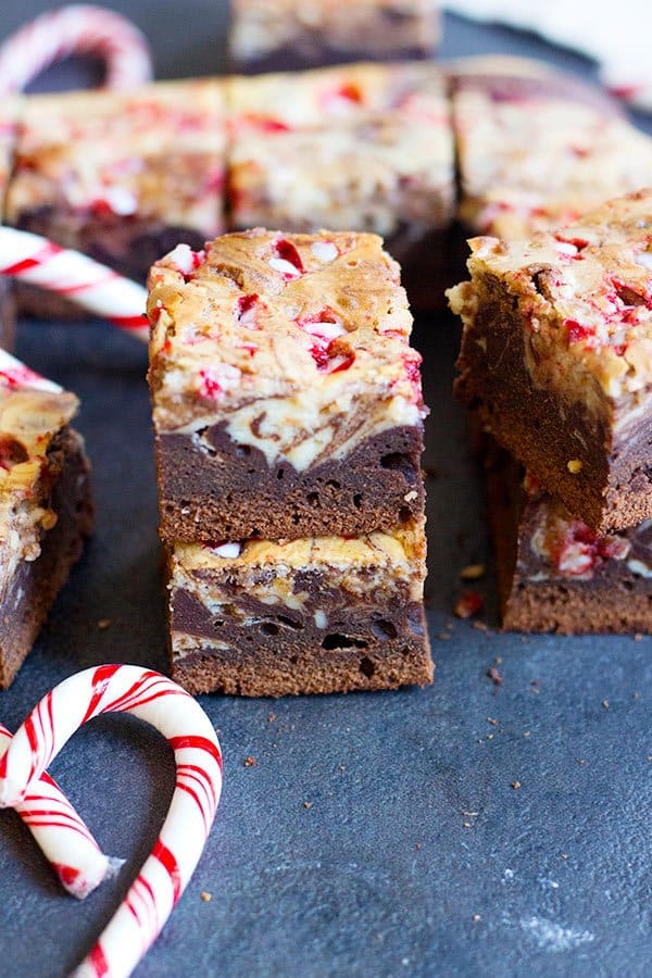 peppermint cheesecake brownies are so fudgy and soft. They're super tasty. 