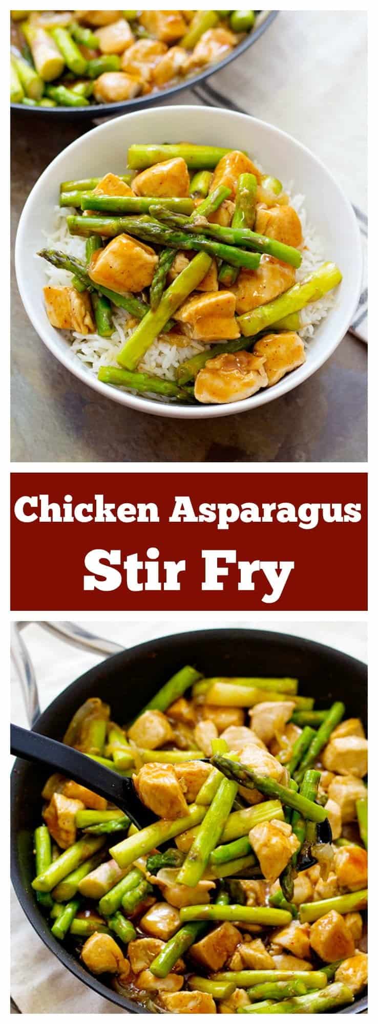 Chicken Asparagus Stir Fry is a simple yet very delicious choice for weeknight dinners. All the flavor is in the special sauce made from basic ingredients!