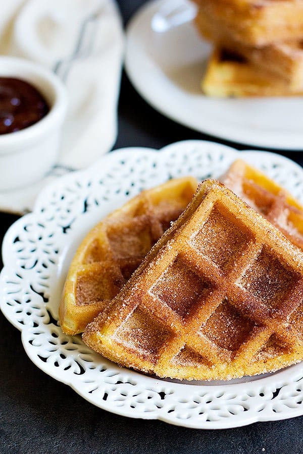 churro waffle recipe is easy and quick. The cinnamon sugar flavor is great. 