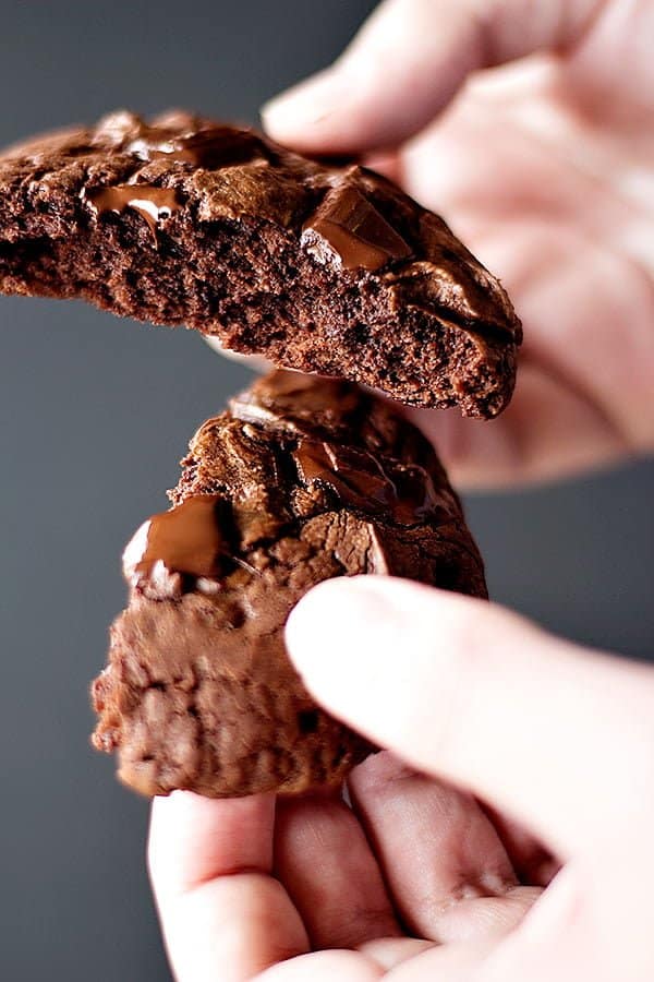 half of a chocolate cookie. 