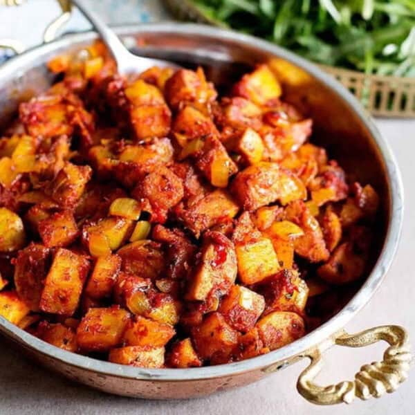 sosis bandari Persian sausage and potatoes