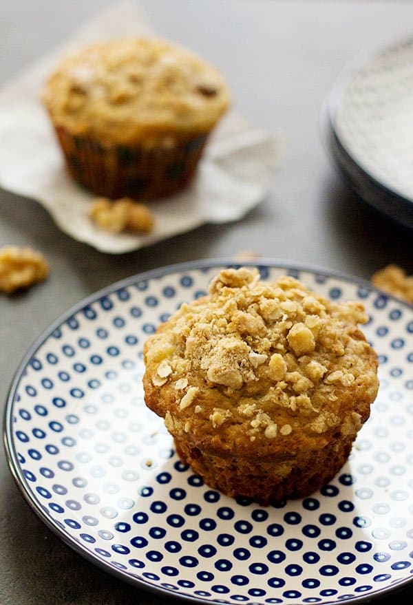 Start you beautiful morning with these Banana Walnut Strudel Muffins. Delicious and delightful muffins packed with cinnamon and banana flavor with extra crunch!