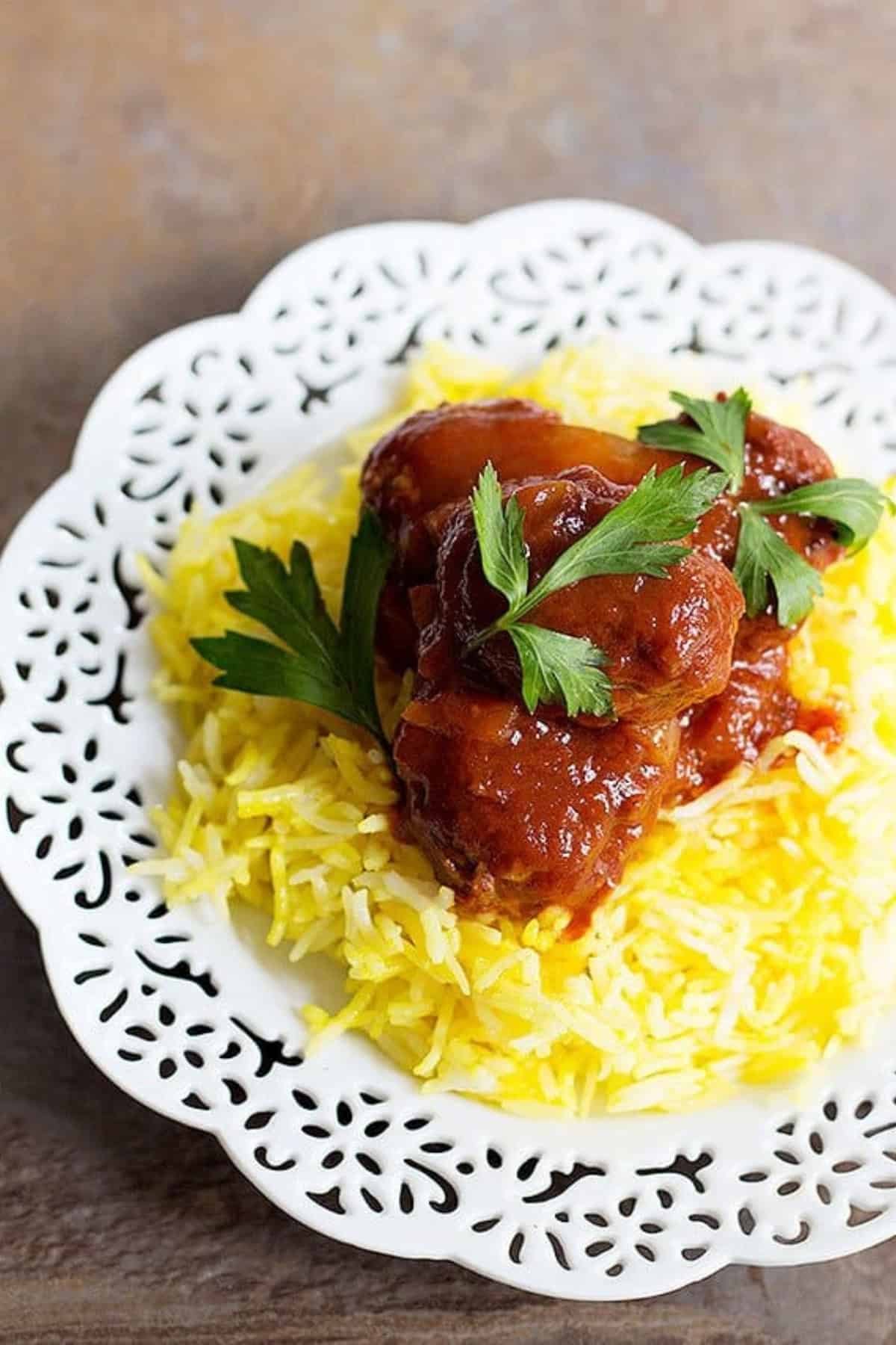 Comfort food, Persian style. Eggplant Sumac Meatballs with Saffron Rice is perfect for a simple dinner that doesn't require a lot of effort yet is full of flavor. The tanginess of sumac and the aroma of saffron make this dish very special.