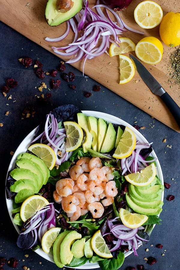 This is The Best Shrimp Avocado summer Salad you will ever try. Delicious juicy shrimps mixed with fresh greens and soft avocados.