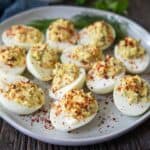 Mediterranean deviled eggs.