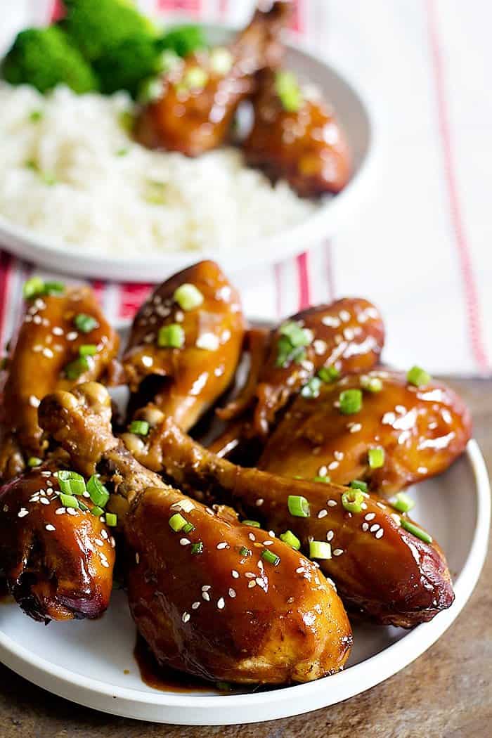 Easy slow cooker honey garlic chicken is the perfect dinner. 