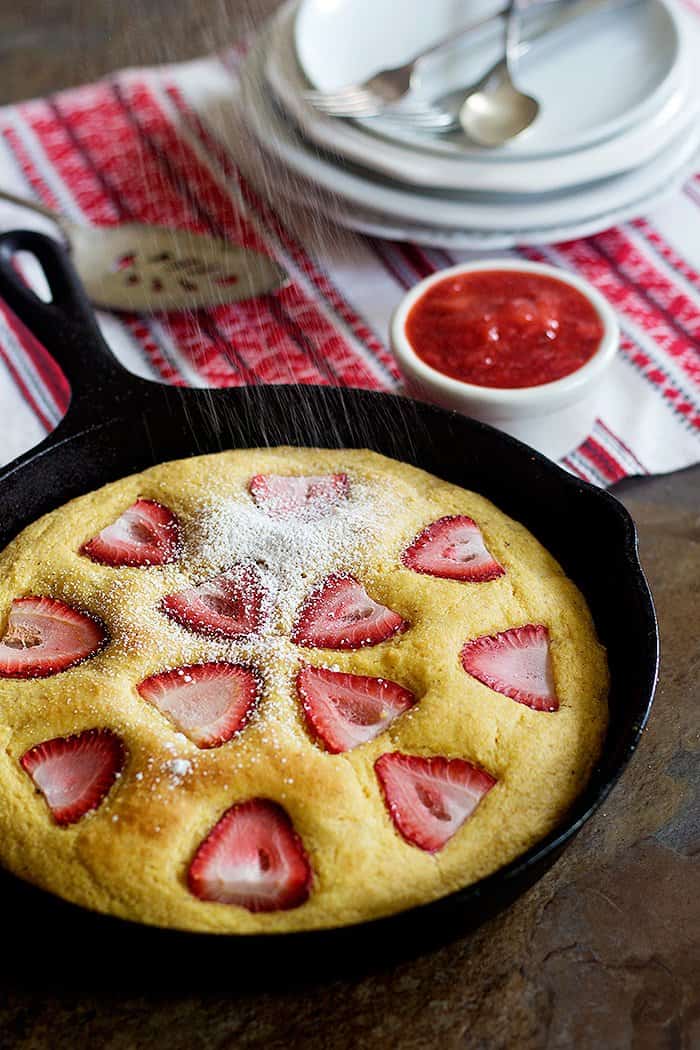 Take a new twist on a good old favorite. This Strawberry Cornbread is delicious and very simple to make. It's served with an irresistible homemade strawberry sauce!