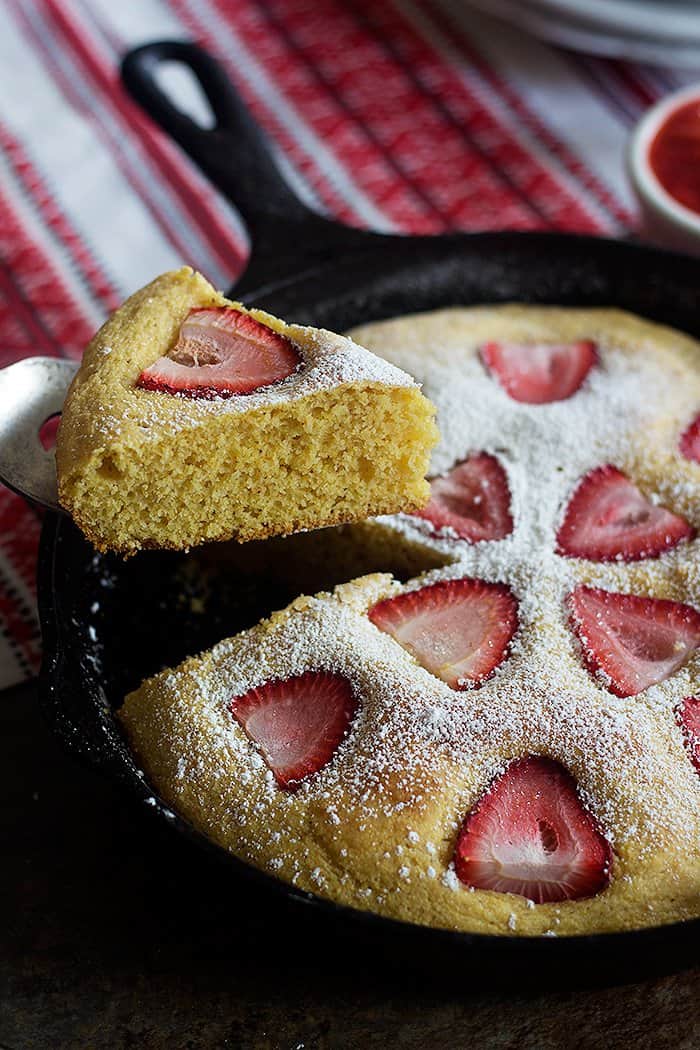 Take a new twist on a good old favorite. This Strawberry Cornbread is delicious and very simple to make. It's served with an irresistible homemade strawberry sauce!