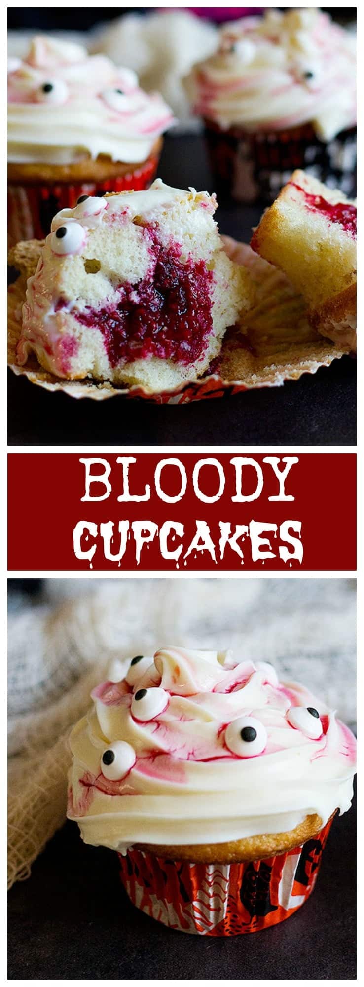 How to Make Bloody Cupcakes (Quick Tutorial) #Halloween #Cupcake From UnicornsintheKitchen.com