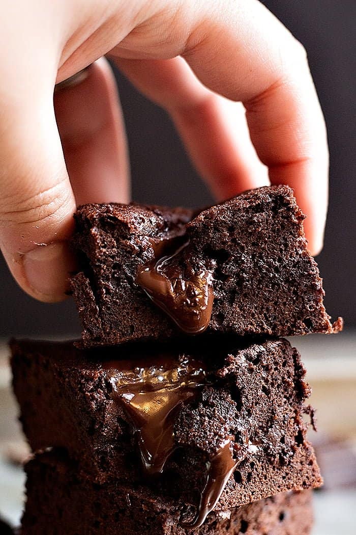 Easy Brownies Recipe with Cocoa Powder made in one pan with chocolate chunks. 