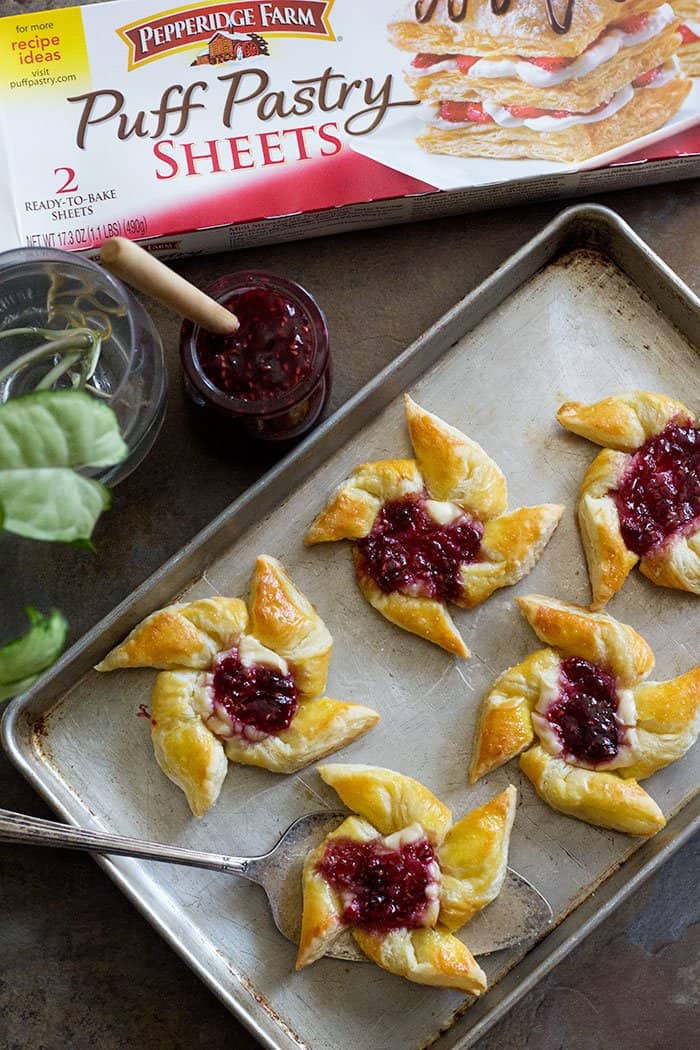 Raspberry Danish is a simple and easy pastry that you can make in no time with just three simple ingredients. It's great for breakfast or as an afternoon snack!