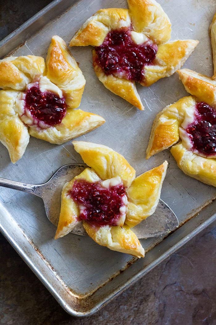 Raspberry Danish is a simple and easy pastry that you can make in no time with just three simple ingredients. It's great for breakfast or as an afternoon snack!