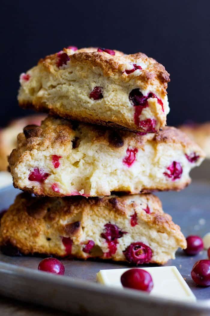 Have a festive morning with these Cranberry White Chocolate Scones! 