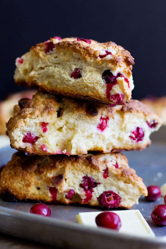Have a festive morning with these Cranberry White Chocolate Scones!