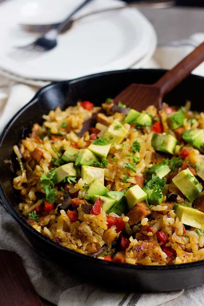 Skillet Hash Browns with sausage is the perfect choice for breakfast or brunch. 