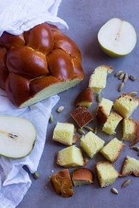 Challah Bread Pudding - What bread to use for bread pudding. Challah bread is great for bread pudding. Cut the challah bread into small pieces. The bread is better be a day or two old. as stale bread cuts better and keeps its shape. 