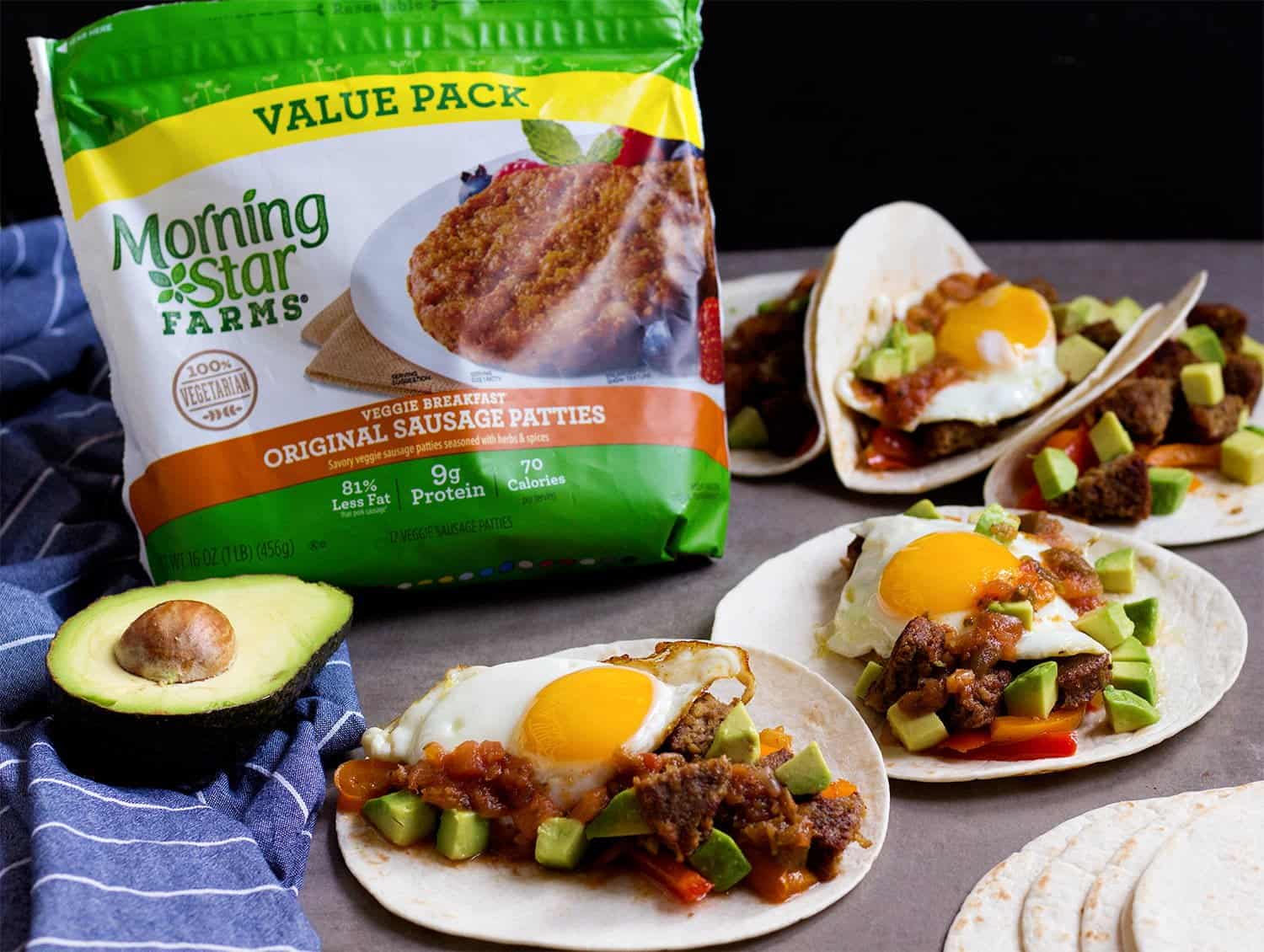 Breakfast Tacos Recipe - These vegetarian tacos are perfect for breakfast. 