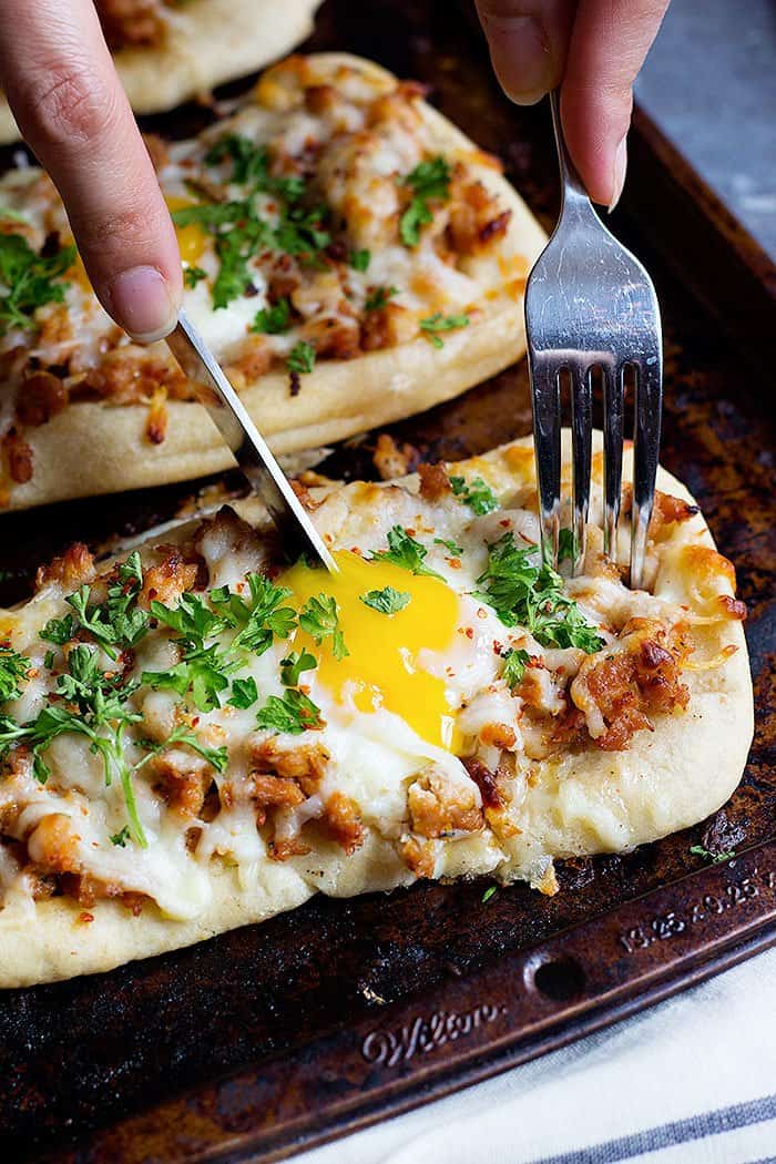 This Breakfast Pizza Recipe is one to keep. That golden yolk is pure delicious! 