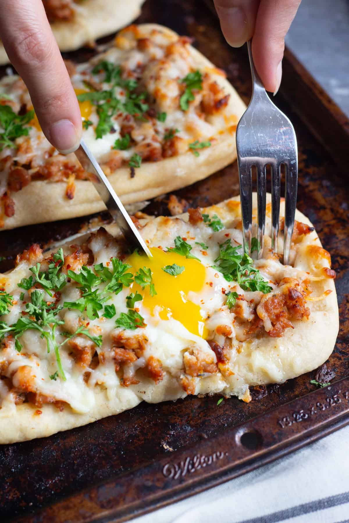 This Breakfast Pizza Recipe is one to keep. That golden yolk is pure delicious! 