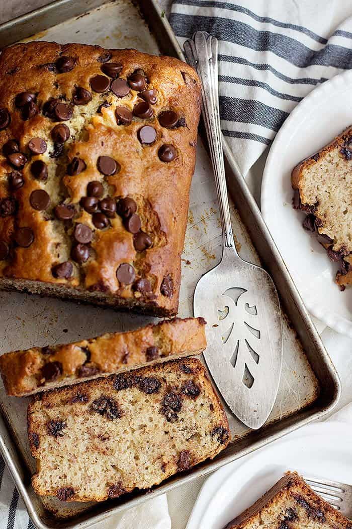 Our most favorite banana bread and a readers' favorite! This banana bread is soft and chocolate-y, with a lot of flavo