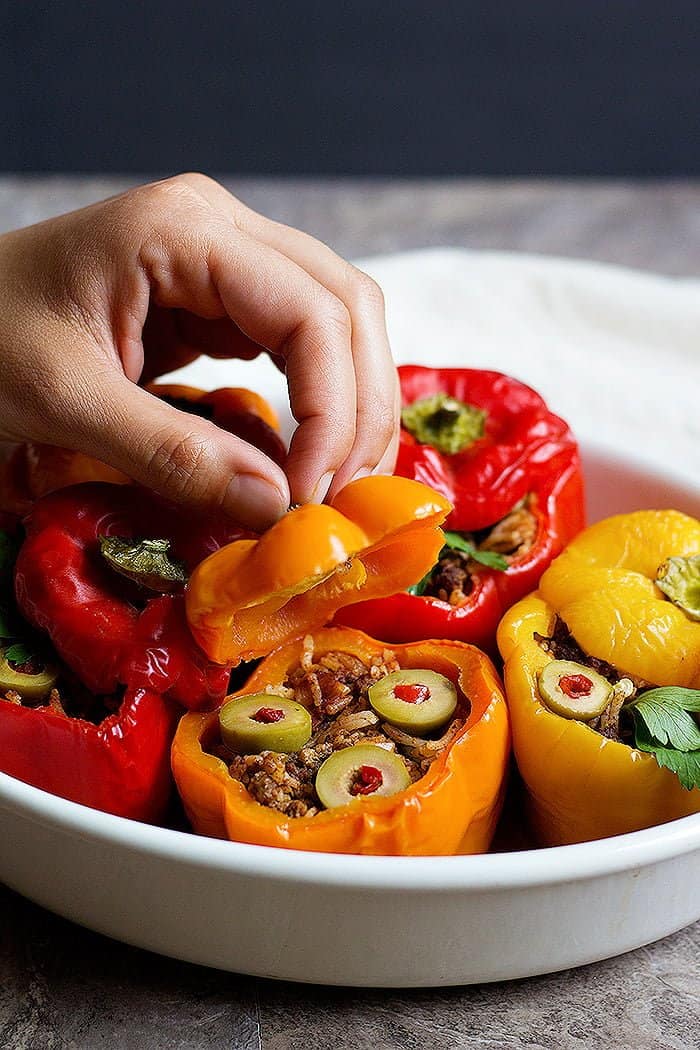 This baked stuffed peppers recipe is easy and tasty