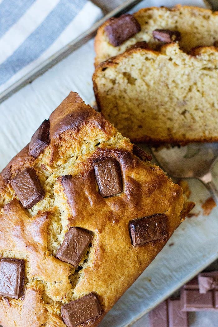 peanut butter and banana is a good combo especially when turned into a pb banana bread with chocolate chunks.