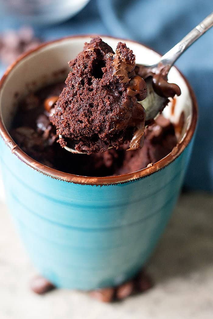 Chocolate mug brownie is perfect for a late night snack, it's fudgy and delicious. 