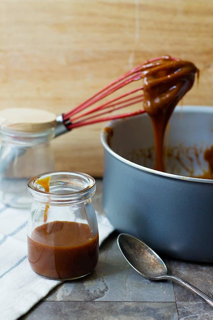 Easy homemade caramel sauce recipe made in only twenty minutes. 
