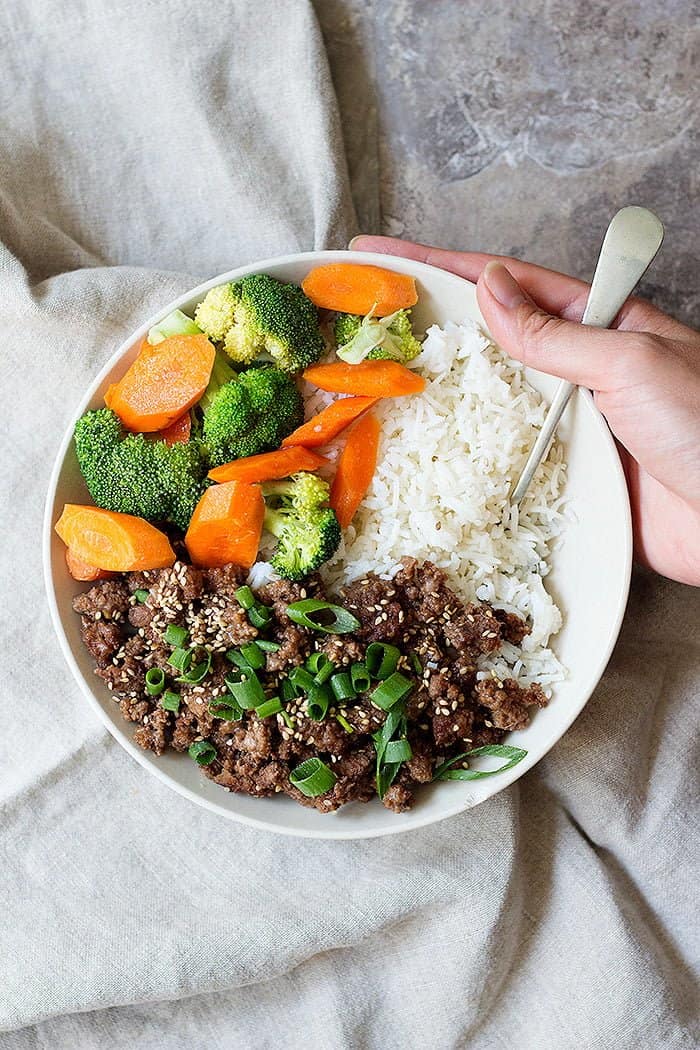 This easy Korean beef recipe is tasty and very quick. Serve with white rice, carrots and broccoli.