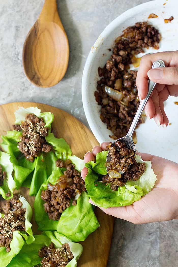 Ground beef lettuce wraps are so easy and simple to make. 