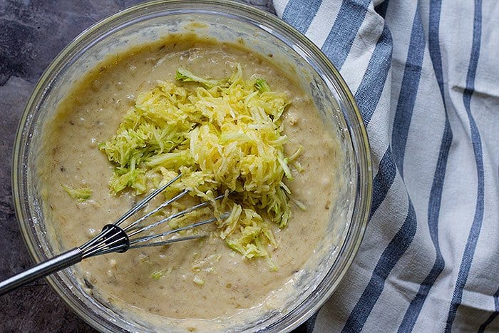 grated zucchini and stir gently